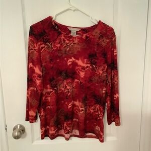 Red swirl long sleeve shirt
